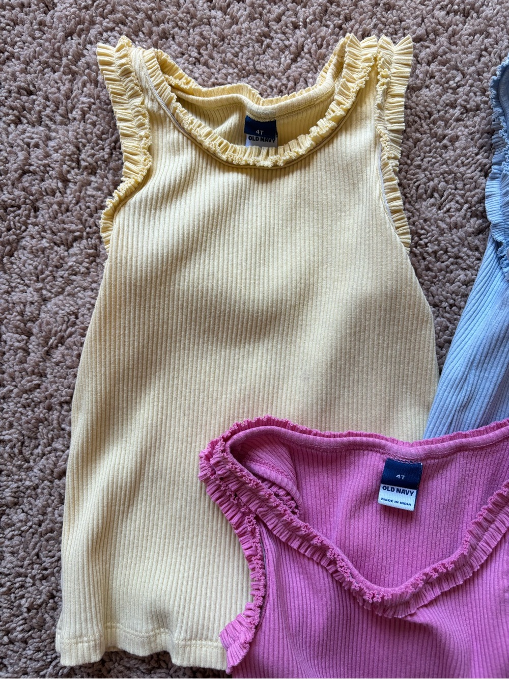 Old Navy Ribbed Ruffle Tank Top Bundle: 4T - Picture 2 of 8